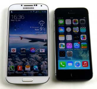 galaxy s4 vs iphone 5s
